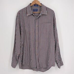 Pendleton Varsity Shirt Long Sleeve Button-Up Gingham Plaid in Men’s Size XL